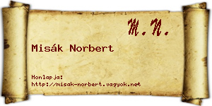 Misák Norbert névjegykártya